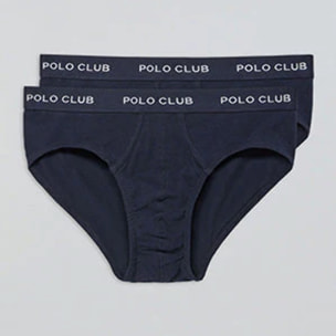 Pack de dos slips azul marino con detalle Polo Club