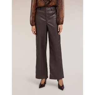 Motivi - Pantalones palazzo brillantes - Marrón