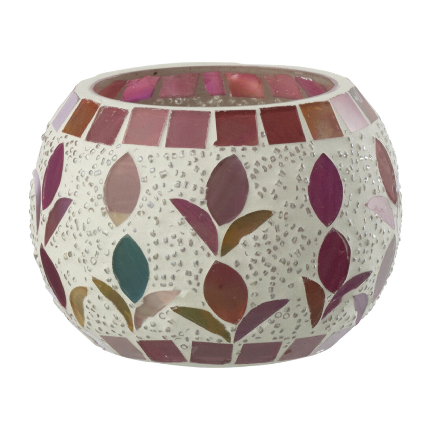 J-Line Chandelier - verre - blanc cassé/fuchsia - small - 2 pièces