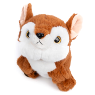 Peluche extra morbido e soffice. Design cervo con meccanismo retrattile. 18 cm.