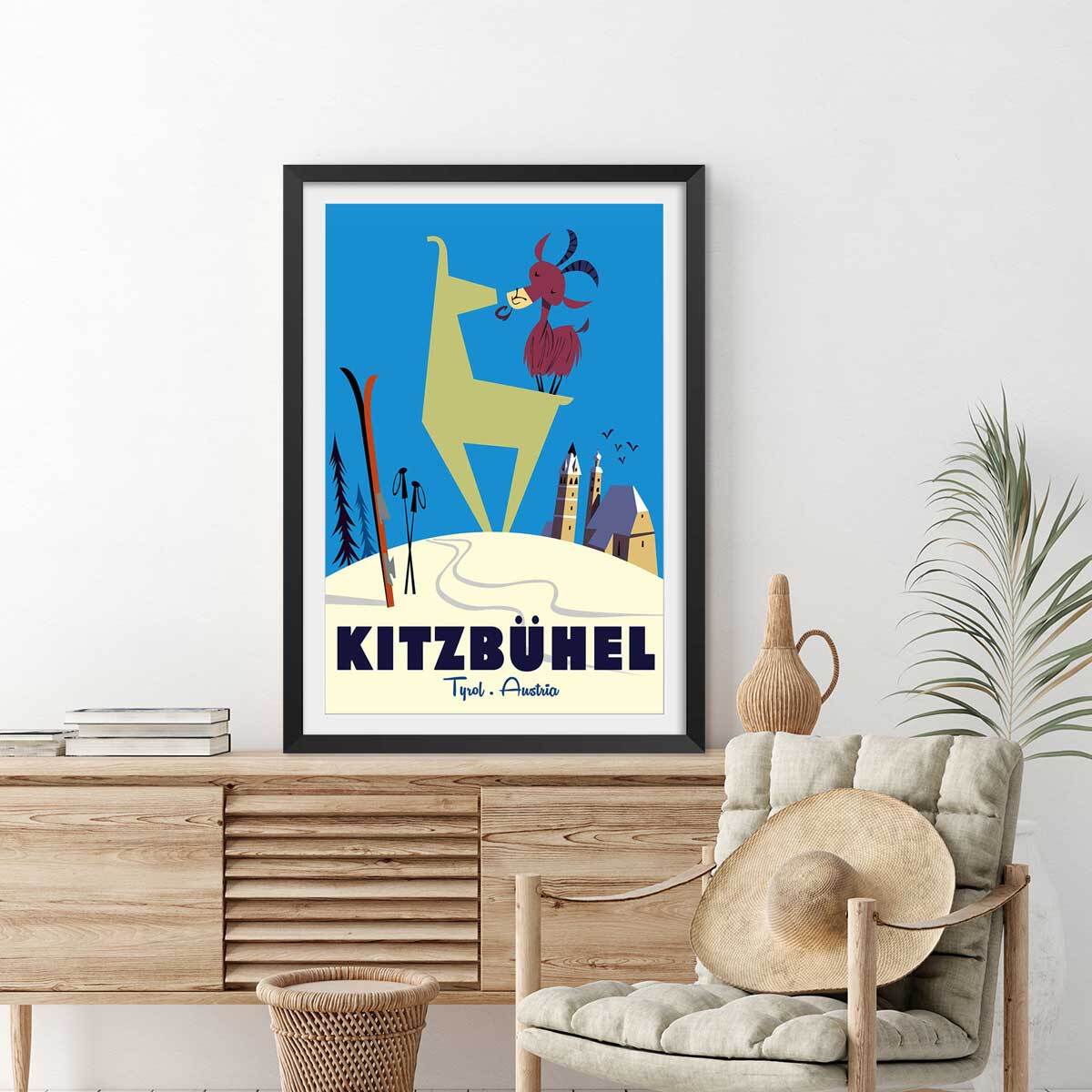 Poster de bisous de kitzbuhl Affiche sous cadre noir