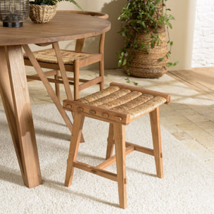 SIXTINE - Tabouret assise en tissage d'abaca naturel