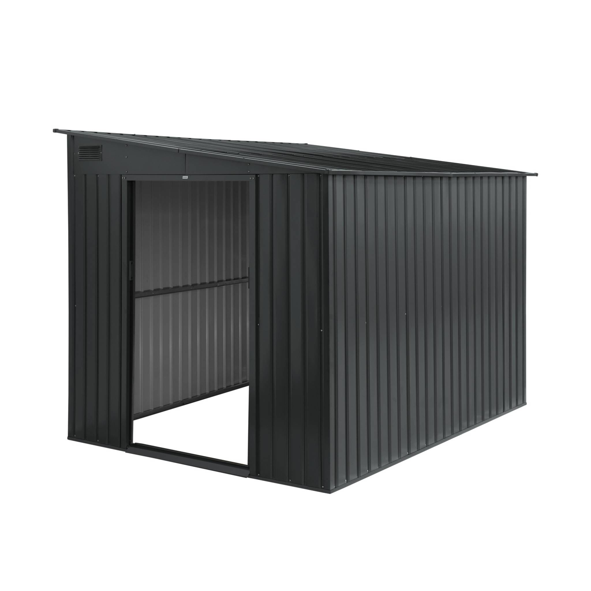 Abri de jardin acier 5.5m² avec kit d'ancrage anthracite L 212.5 x l 258 x H 195cm - Lome