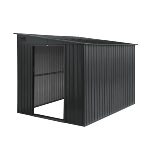 Abri de jardin acier 5.5m² avec kit d'ancrage anthracite L 212.5 x l 258 x H 195cm - Lome