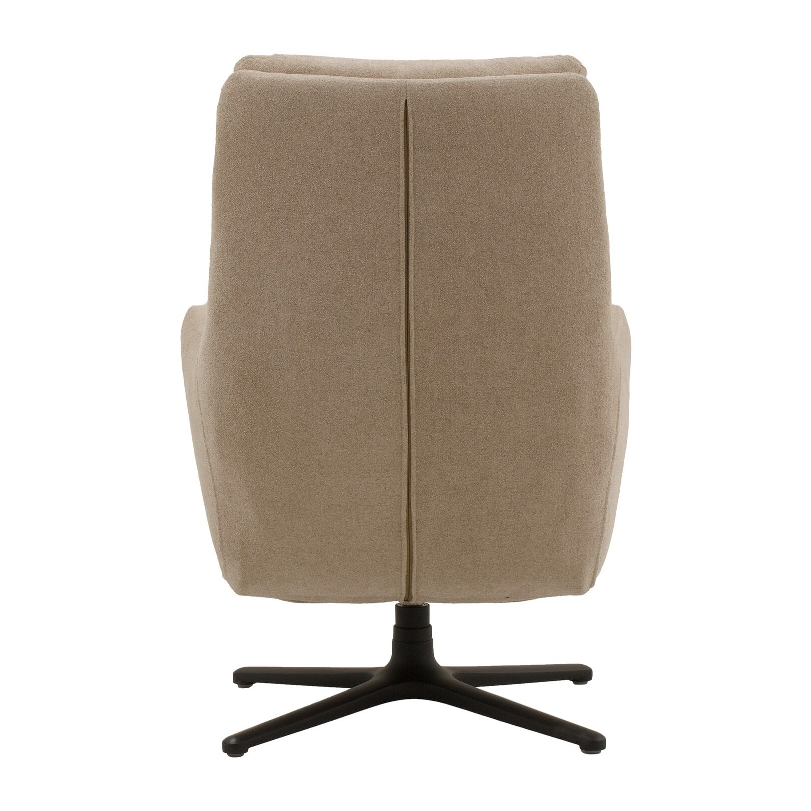 Poltrona girevole NEW ARLEY in tessuto beige e base in metallo nero