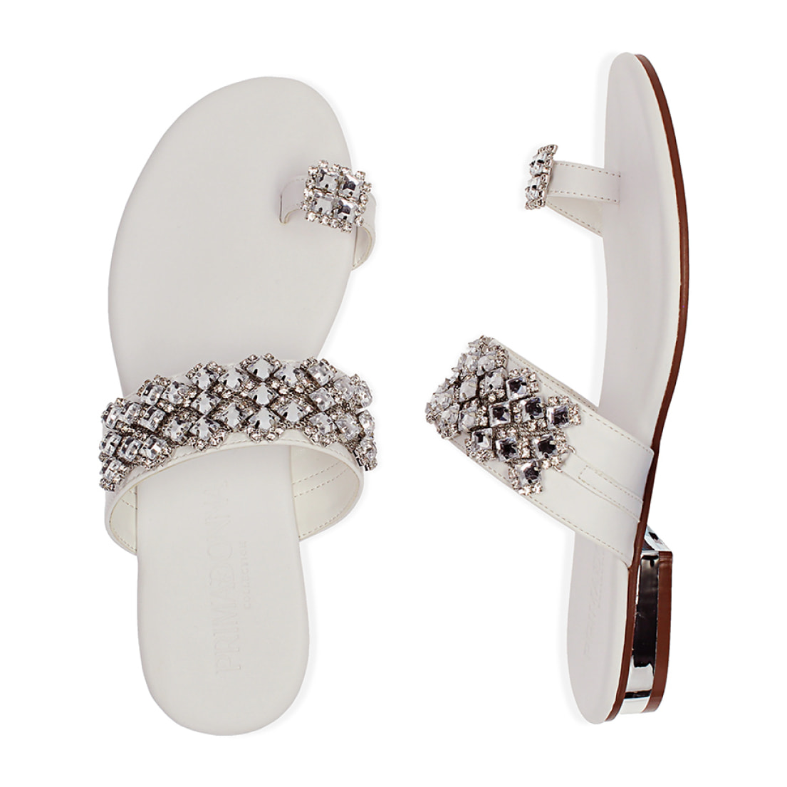 Sandali flat gioiello bianchi