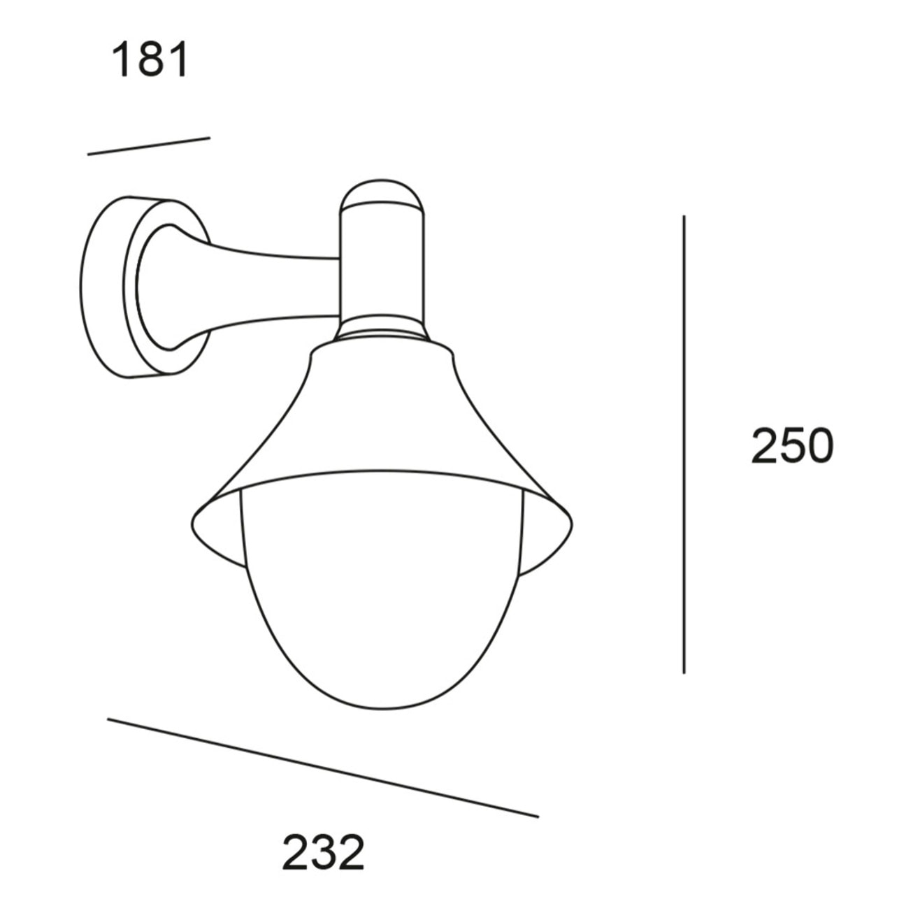 Forlight Alan aplique en negro para bombilla E27