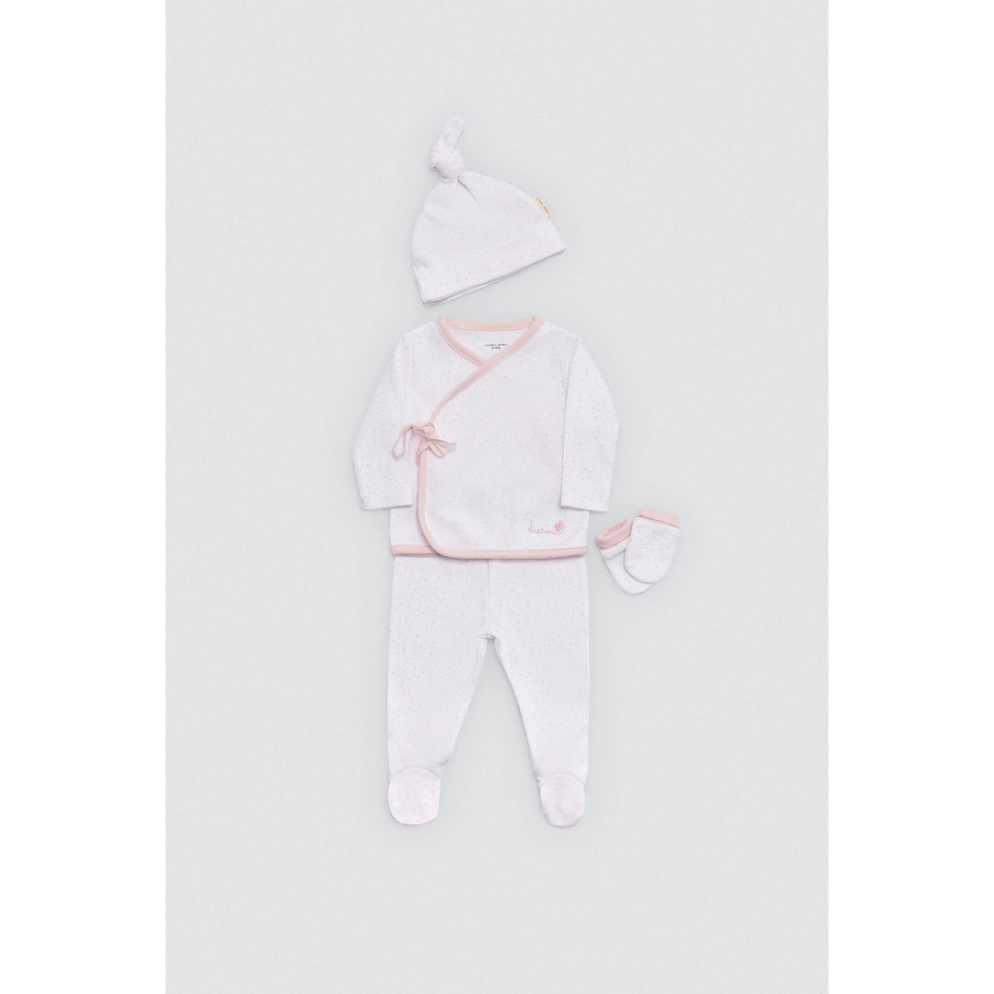 Set di primi vestitini rosa per neonato