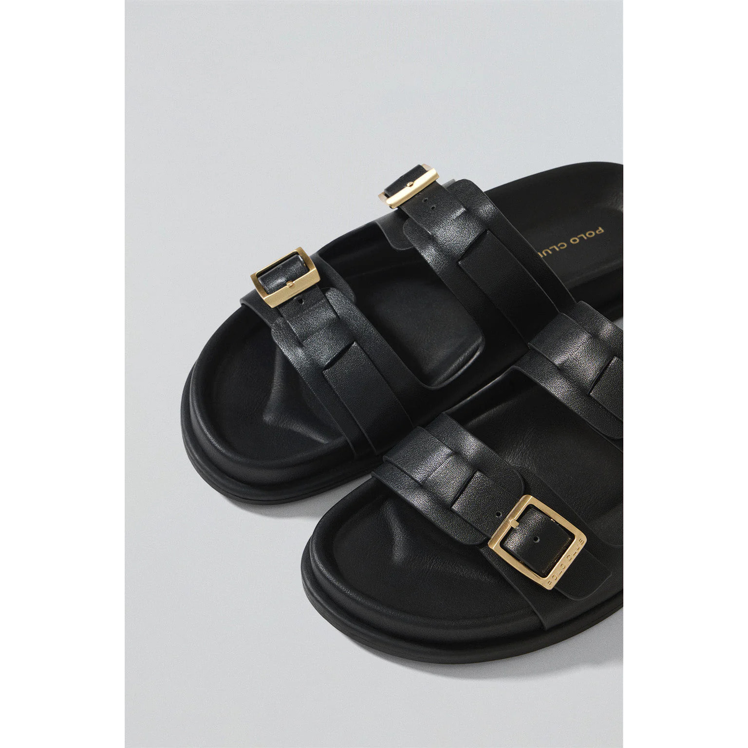 Sandalia bio negra Blake con hebillas