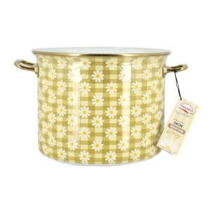 Marmite 24cm en acier émaillé avec motif margherite - tous feux DAISY