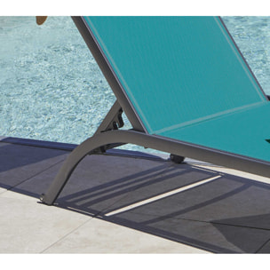 Transat de jardin en aluminium - bleu canard - MALTA