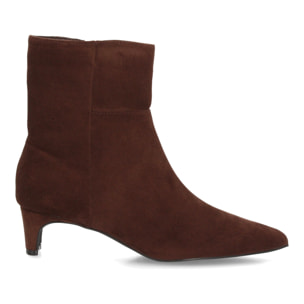 Botines de ante elegantes de tacón bajo femenino