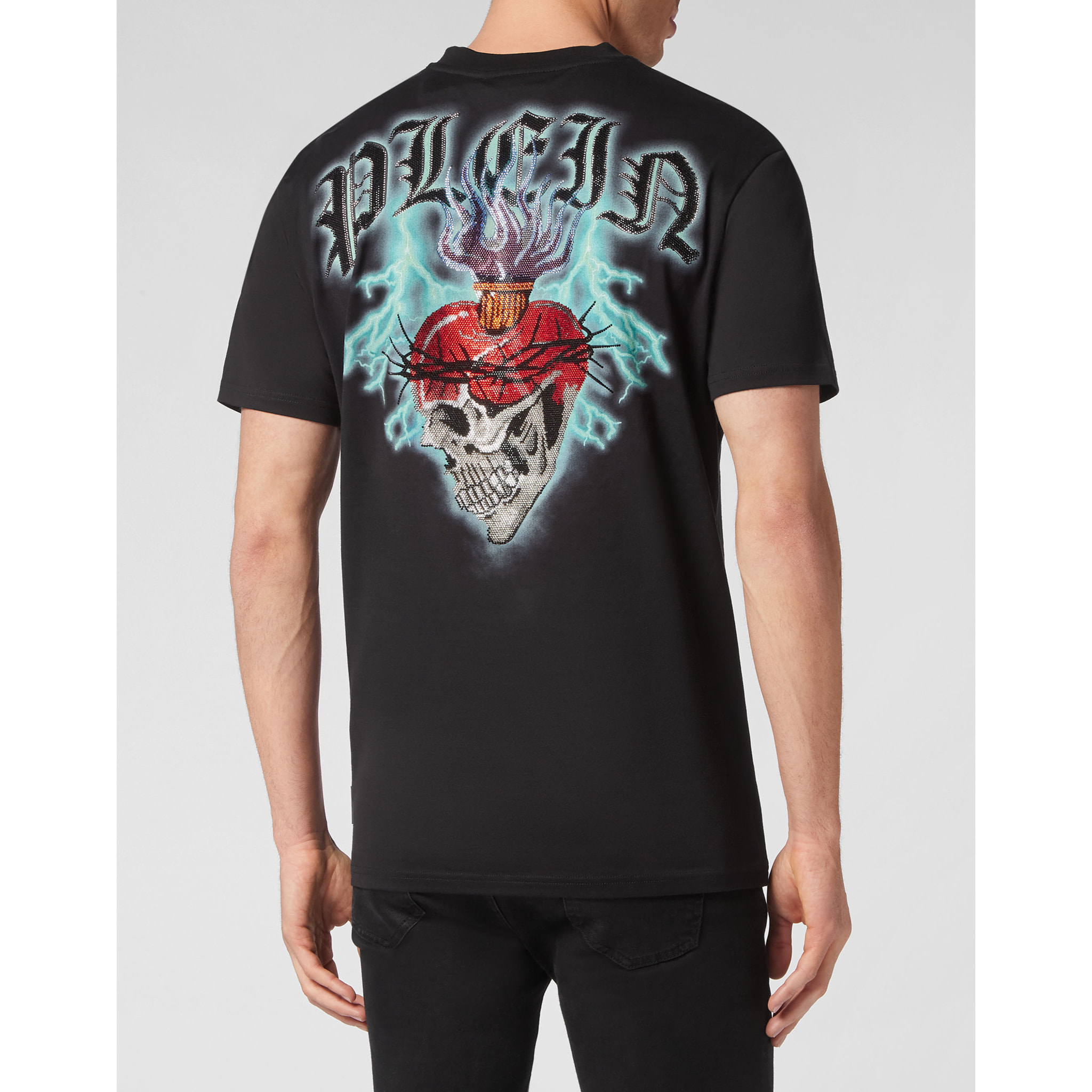 PHILIPP PLEIN Camiseta de cuello redondo y manga corta TATTOO