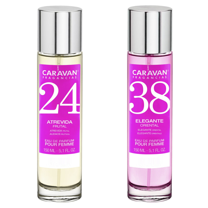 Set de 2 perfumes caravan para mujer nº38 y nº 24