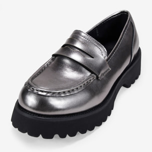 Mocasines plomo con plataforma