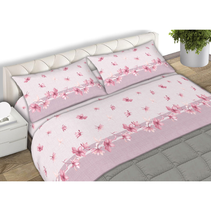 Completo Lenzuola In Calda Flanella Made in Italy Giorgia Rosa