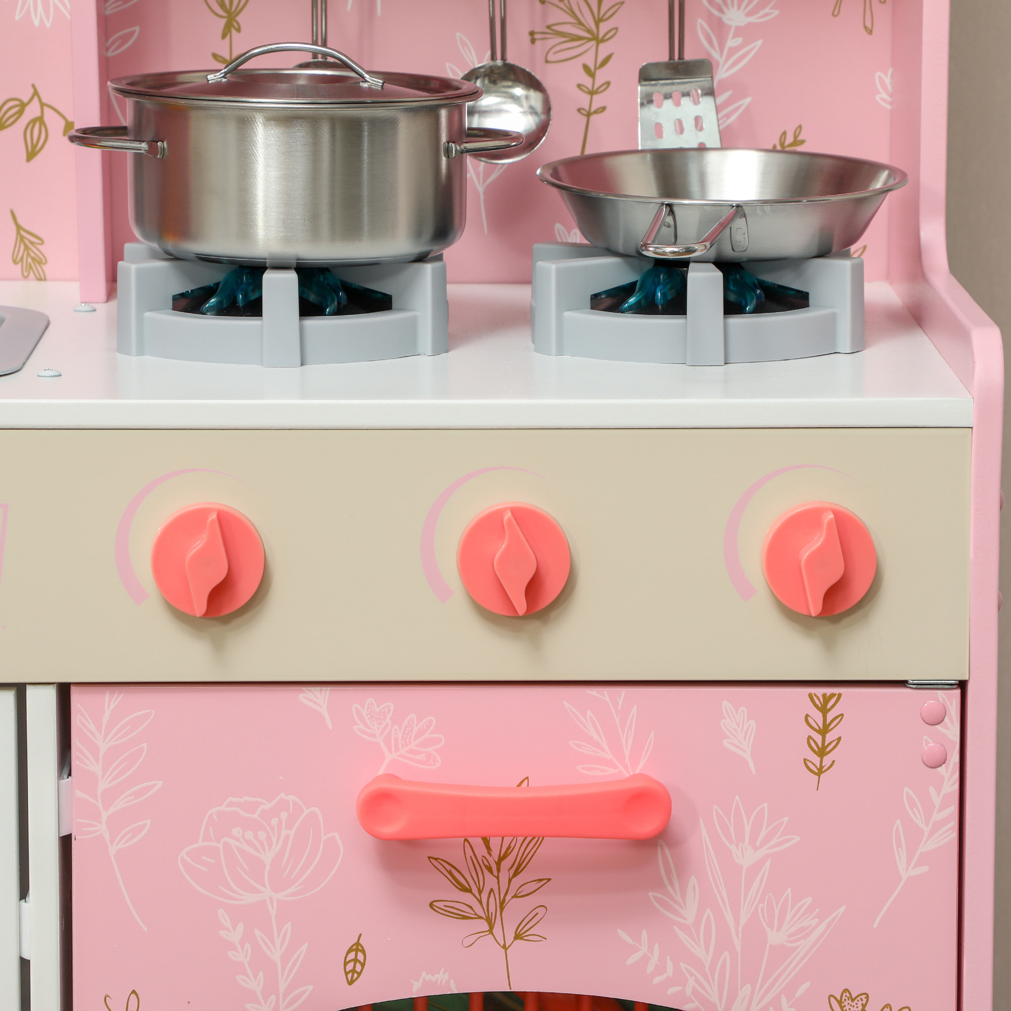 Cuisine enfant tout équipée avec accessoires effets sonores lumineux blanc rose