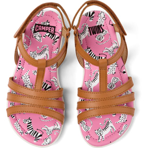 Sandalias - CAMPER Right - Marron - Cuero liso