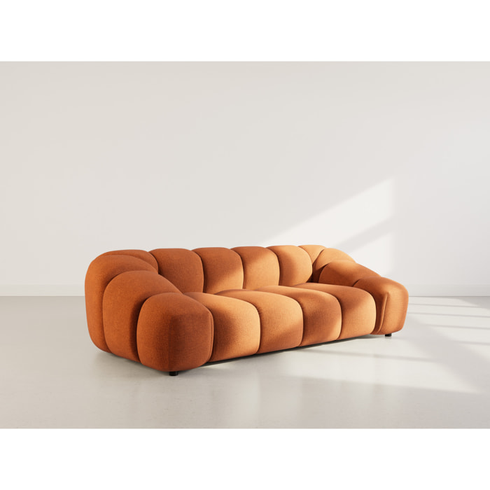 Ava - canapé 3 places en velours texturé - Terracotta
