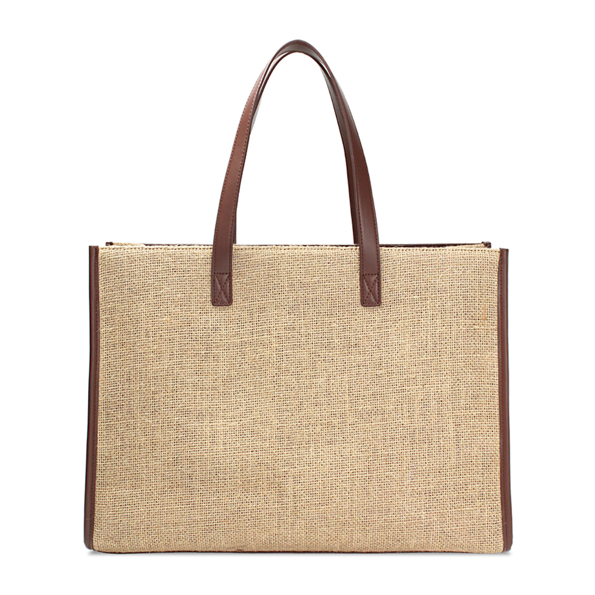Borsa a spalla donna beige in tessuto