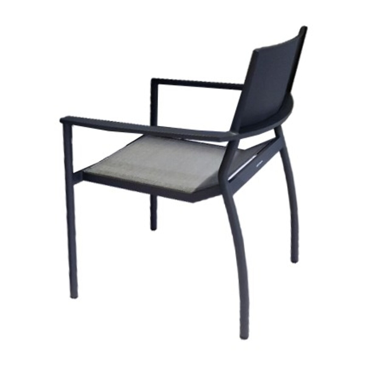 Chaise de jardin en métal et textilène noir - OLAND
