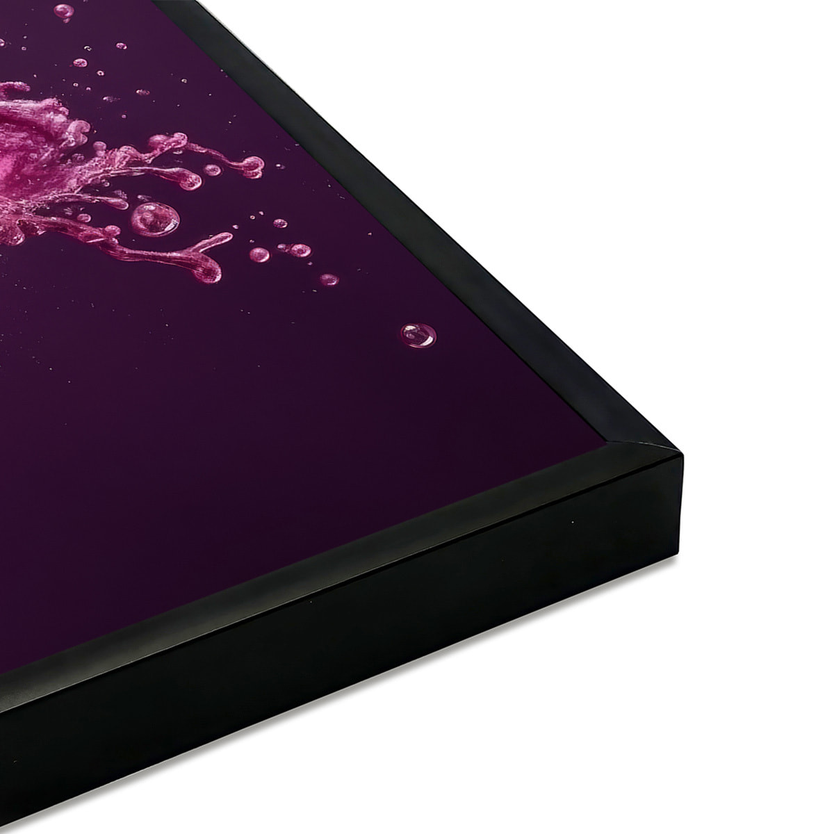 Affiche encadrée verre fruits rouges fond violet Affiche + cadre en métal - Noir