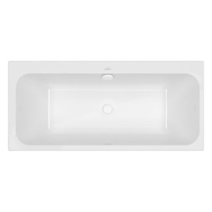 Baignoire droite 180 x 80 VILLEROY & BOCH Architectura + Vidage de baignoire WIRQUIN blanc