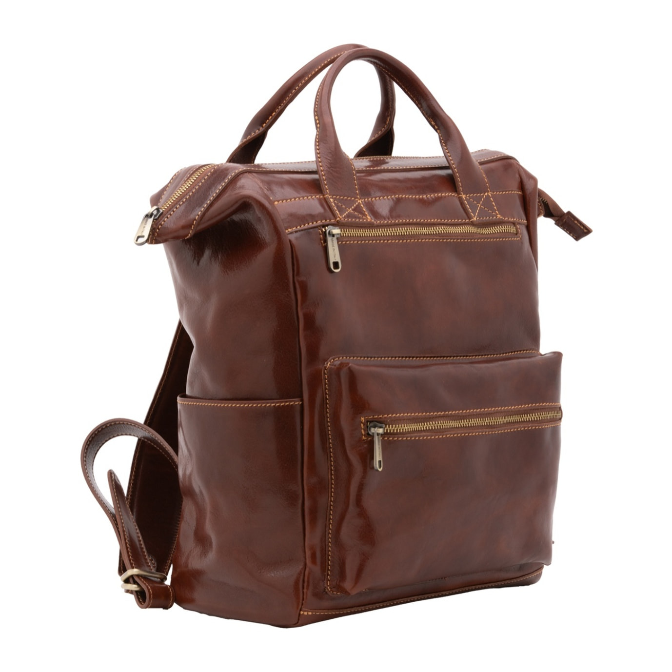 Borsa a tracolla uomo in vera pelle - Modello False - Made in Italy - 37.0 x 30.0 x 17.0 cm