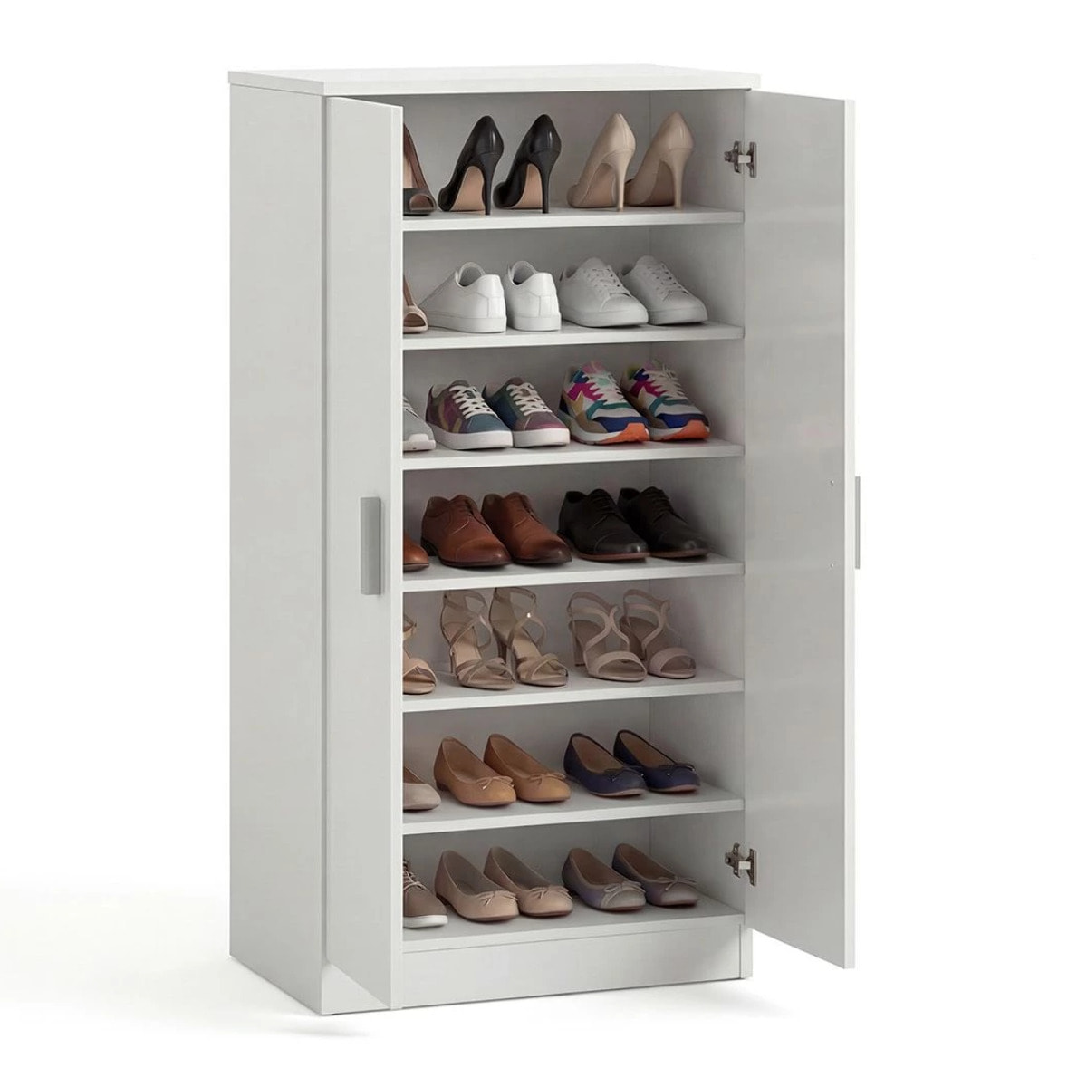 Zapatero de 2 puertas en blanco mate 55x108 cm Liam Blanco Artik (Blanco Mate)
