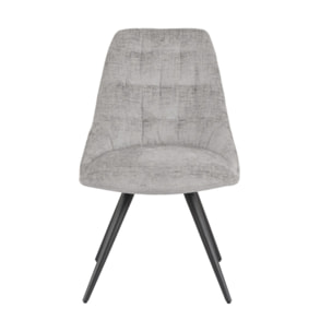 Chaise rotative 180° en tissu doux et pieds en métal noir - TOINOU