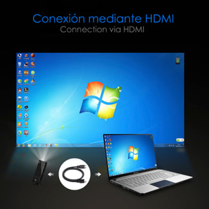 Mini videoproiettore portatile LED P09 II, DLP. Android 9.0, Wi-Fi, pannello touch. Batteria ricaricabile. Clonazione schermo. Netflix, YouTube, ecc.