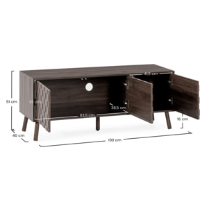 Mueble tv Canadá 3 puertas efecto Nogal