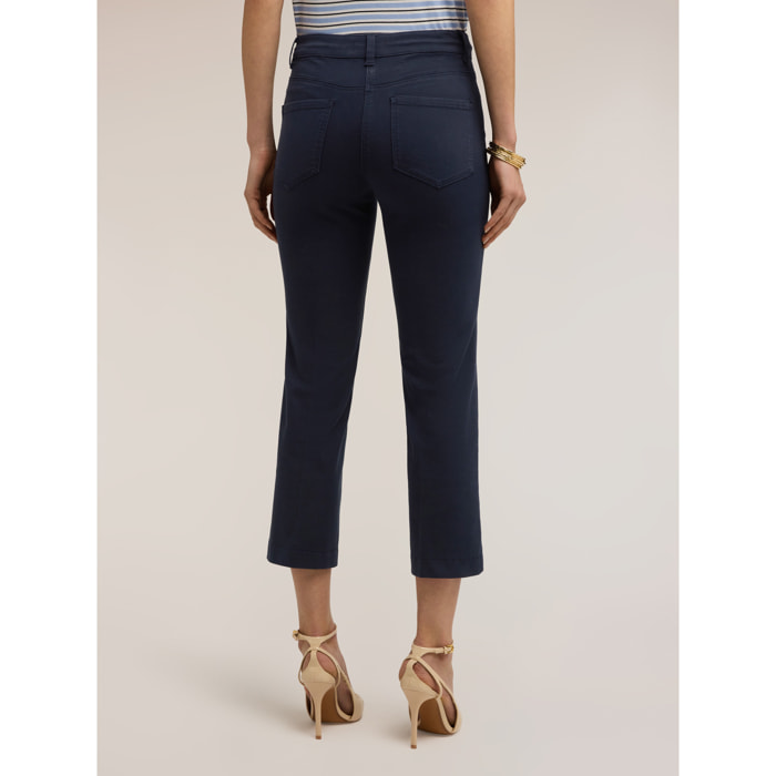 Motivi - Pantalones kick flare en drill - Azul