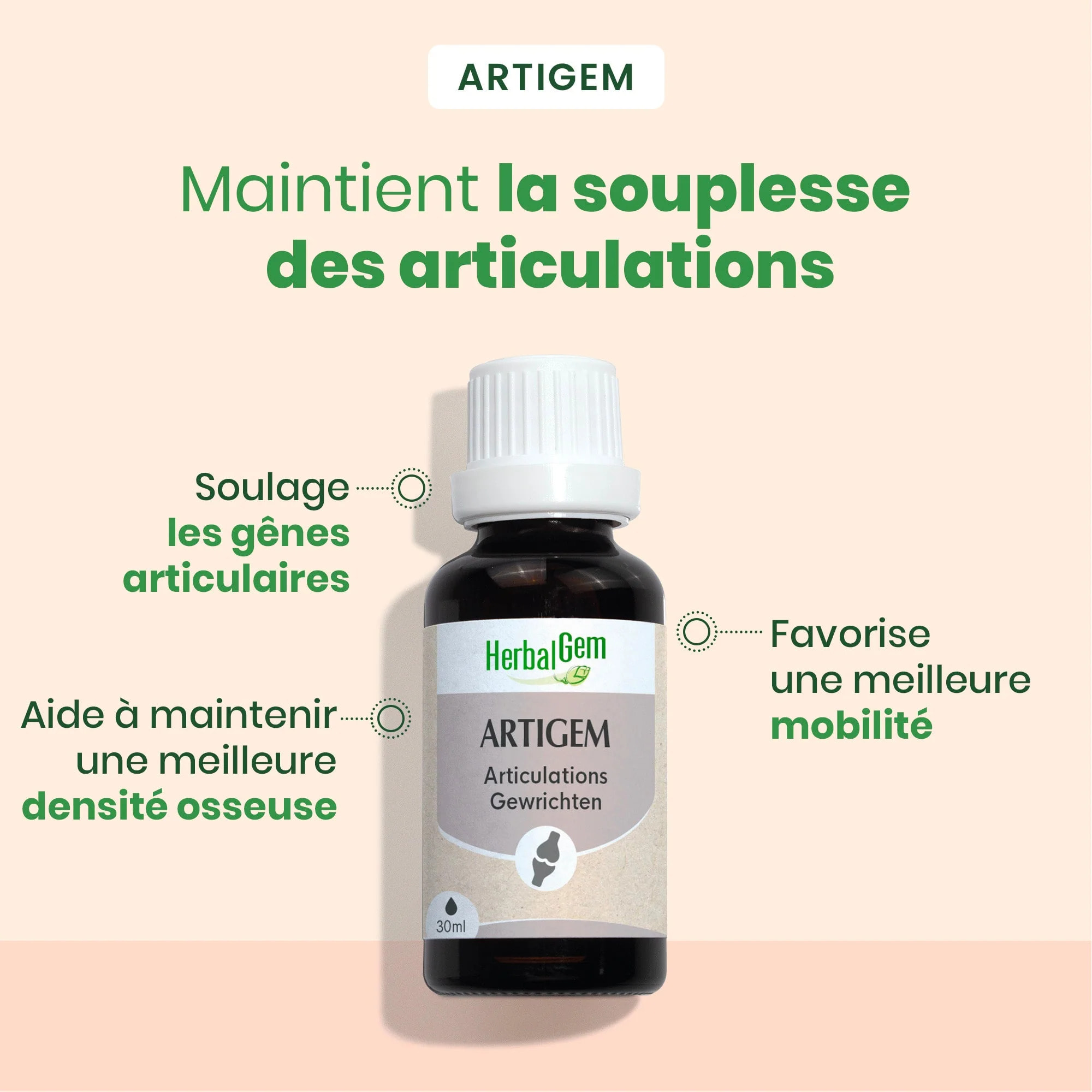 Herbalgem- Artigem - complexe articulations - Bio - 30 ml