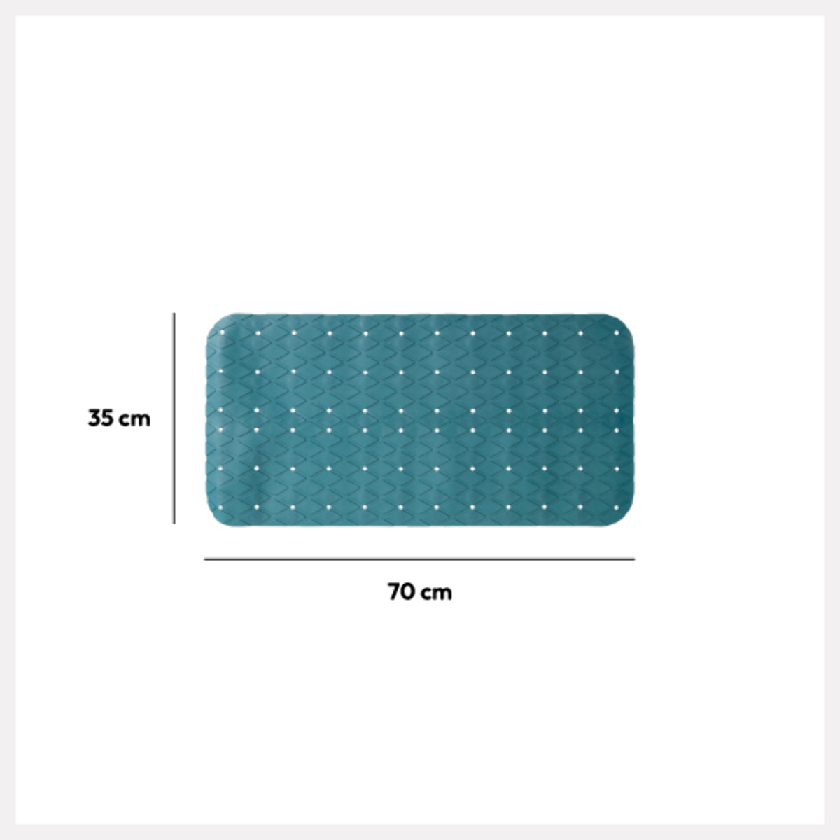 Tapis anti-dérapant 75x35cm Bleu pétrole Colorama