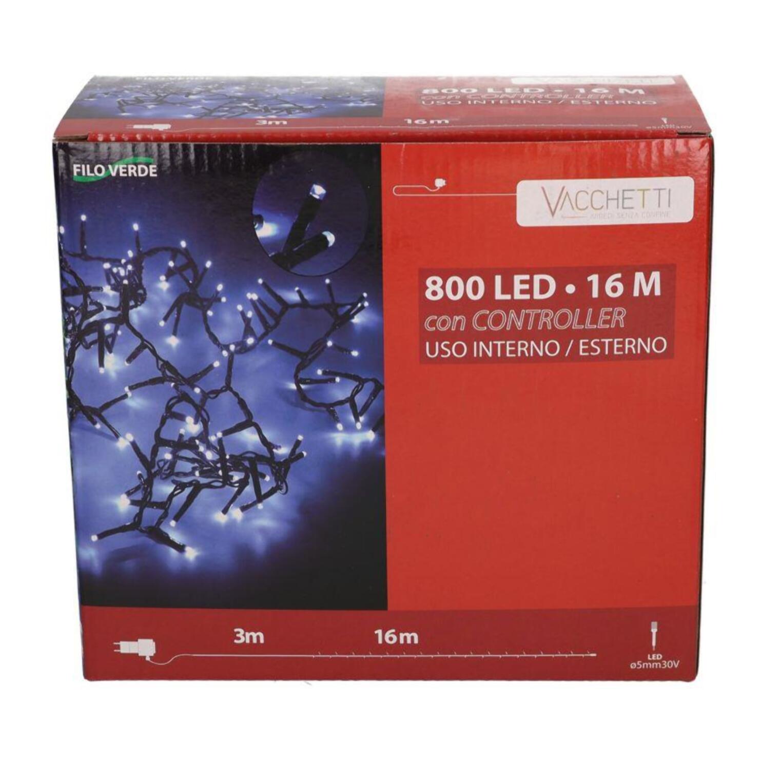 Catena luminosa con 800 led multicolore con controller cm1600