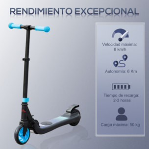 Patinete Eléctrico para Niños de +6 Años Plegable con Altura Ajustable Azul