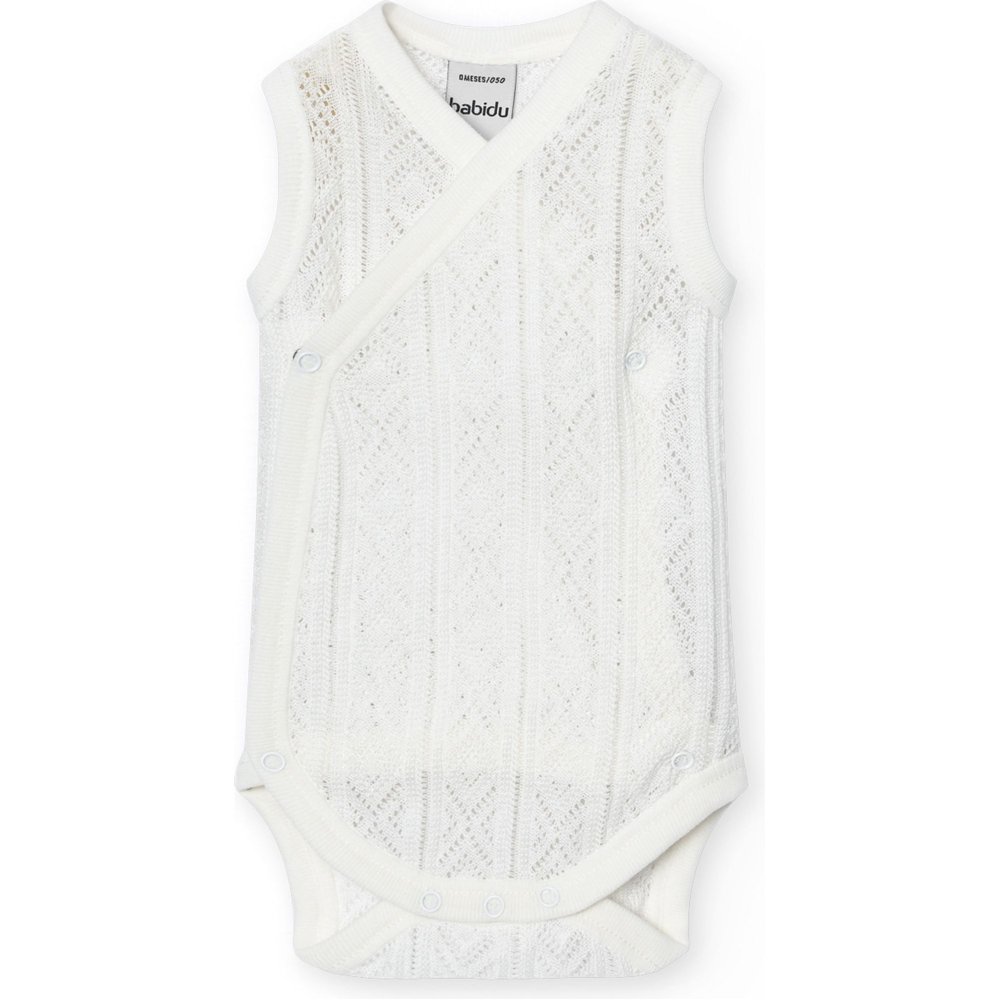 Body cruzado bebé sin mangas perlé