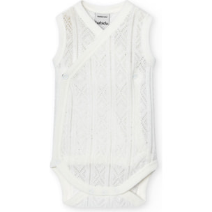 Body cruzado bebé sin mangas perlé