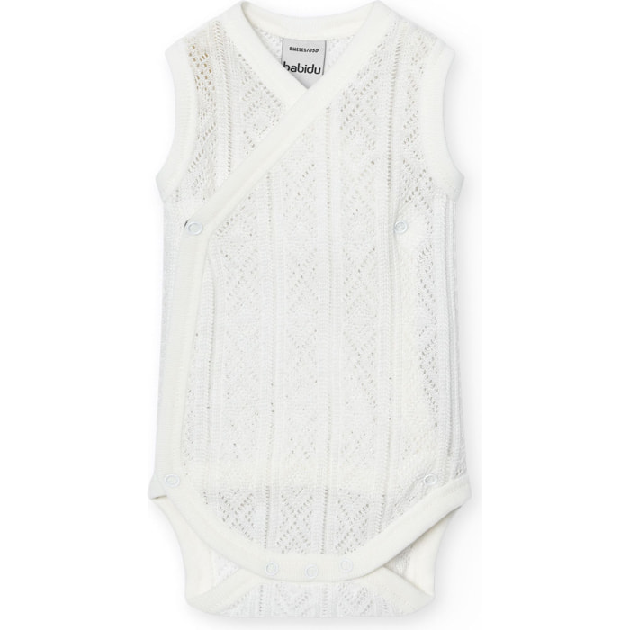 Body cruzado bebé sin mangas perlé