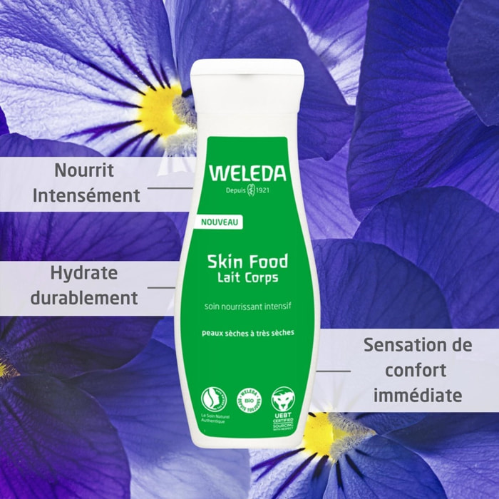 WELEDA - Duo Skin Food lait corps - Soin nourrissant intensif - Vegan* - Certifié Natrue ** - Flacon 200 ml x 2