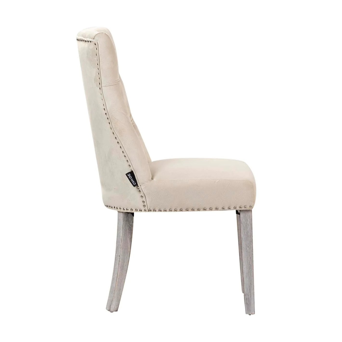 Silla Tachuelas Velvet Blanco Bodie 54x55x97 Cm