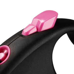 Laisse Black Design M Tape 5m black/ pink Flexi FU22T5-251-S-CP