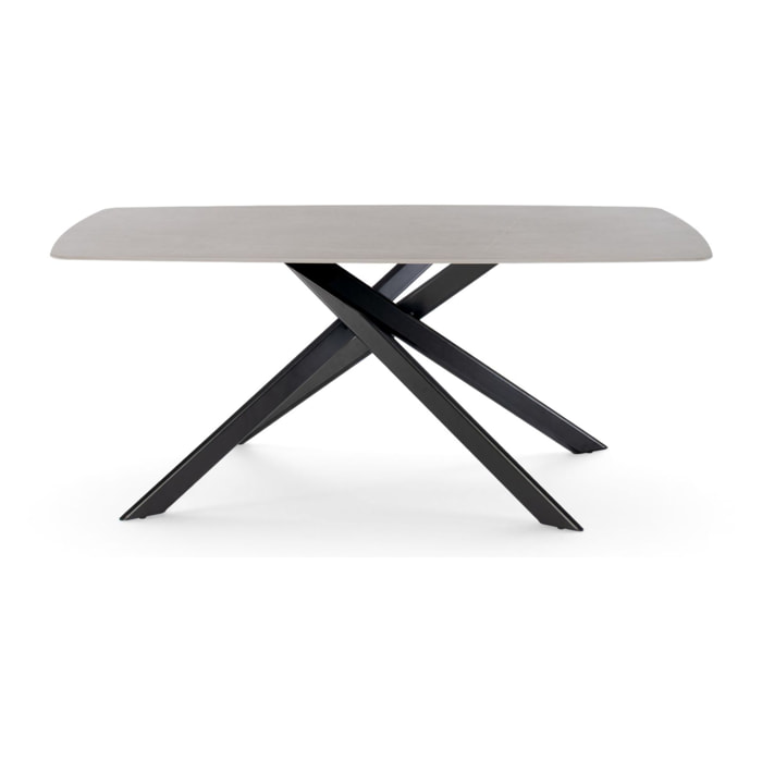 Tavolo SAINT FLORENT in ceramica finitura pietra grigio 180x90x76 cm