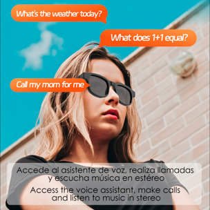 Gafas inteligentes AIMB-V3, control de llamada bluetooth, asistente de voz, control remoto de la cámara, lentes de sol y lentes anti luz azul.
