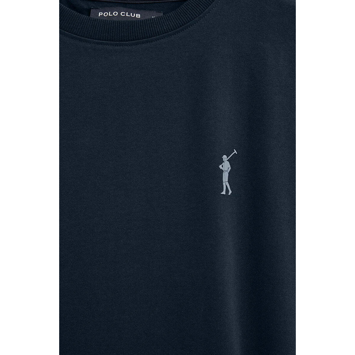 Maglietta blu marino a maniche corte con logo in gomma Rigby Go