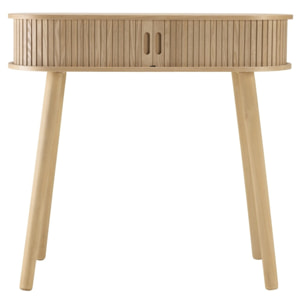 AGATHE - Console ovale 80x30cm en bois couleur naturelle