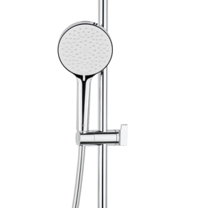 Set de douche rond - 4 fonctions - débit 11,28 l/min - garantie 5 ans - chrome (SATSS41)