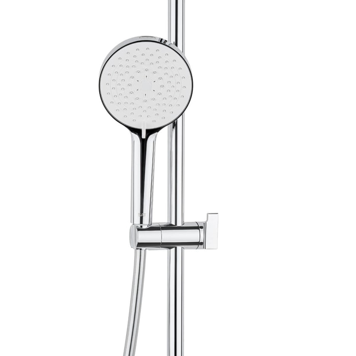 Set de douche rond - 4 fonctions - débit 11,28 l/min - garantie 5 ans - chrome (SATSS41)