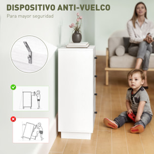 Cómoda de 4 Cajones Cómoda para Dormitorio Moderna Cajonera Estrecha para Salón Pasillo 47x29x75 cm Blanco